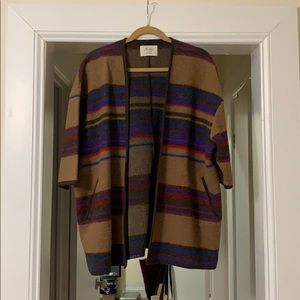 Brown Striped Wool Cardigan